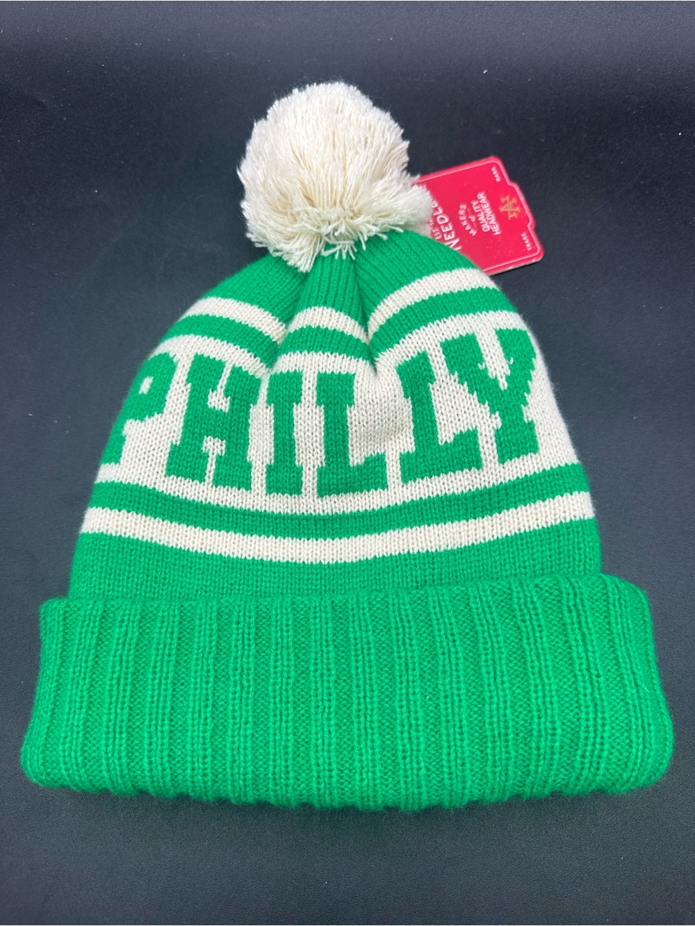 NWT American Needle Philadelphia Eagles Philly Pillow Line Knit Pom Beanie Cap